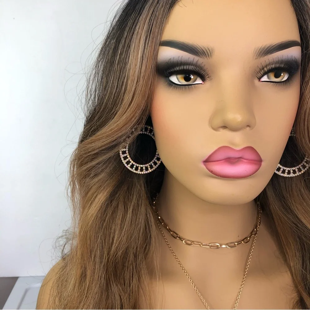 Ash PERFECT Blonde & Brown VALENTINO Long Straight Lace Wig Color FFHOTCHOCO